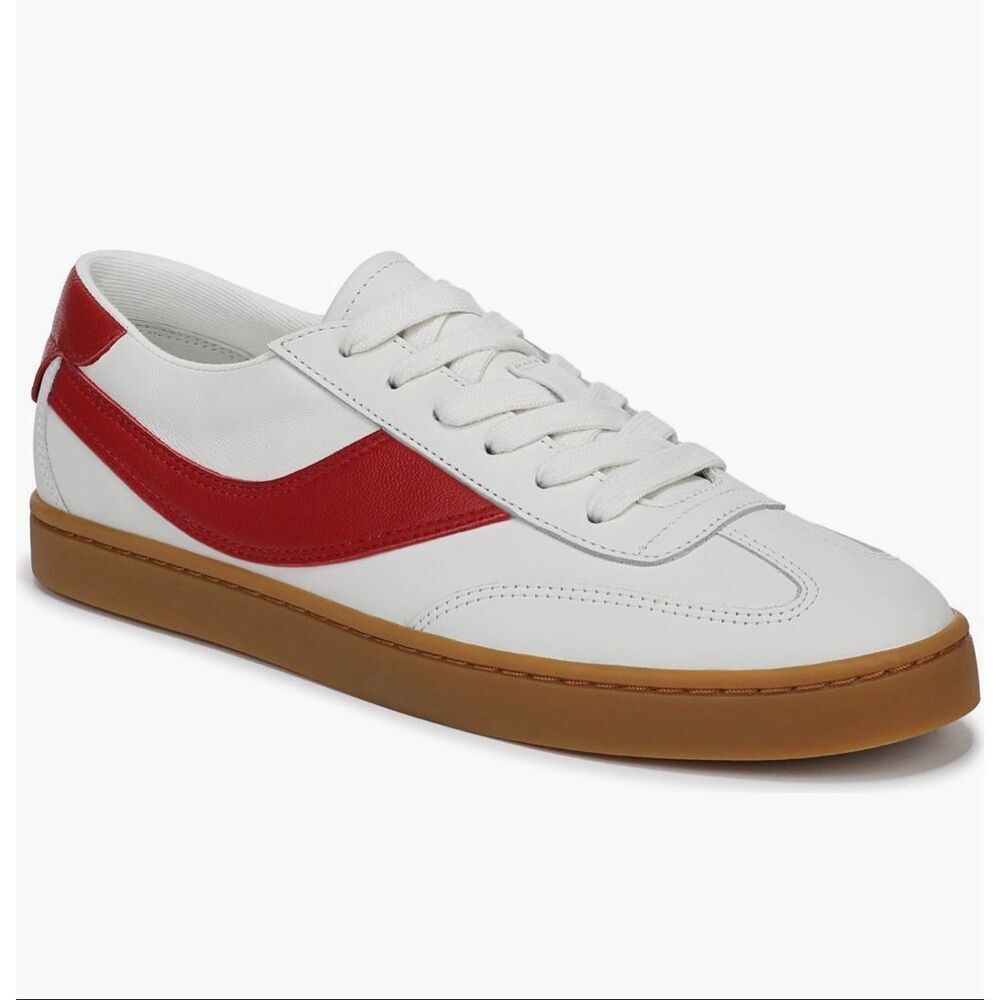 NWT Vince Korrin Sneaker Chalk White/Deep Crimson- size 9